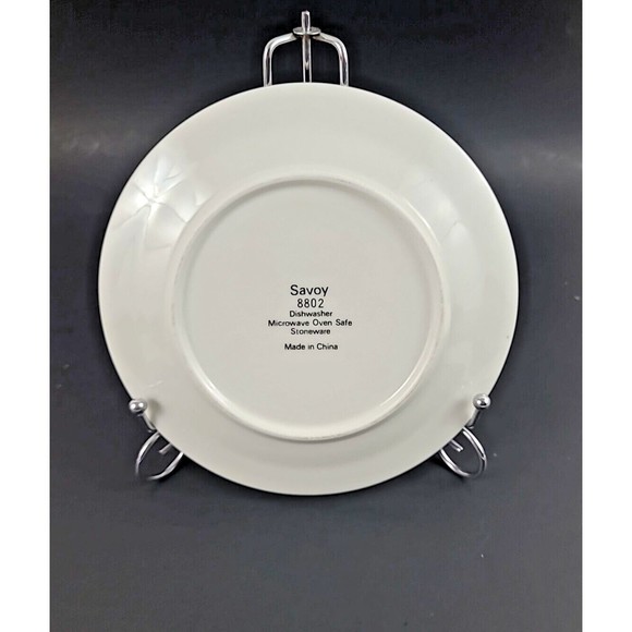 Sango Stoneware 7 1/2" Salad Plate  Savoy #8802 Pattern Royal Majestic black - Picture 3 of 4